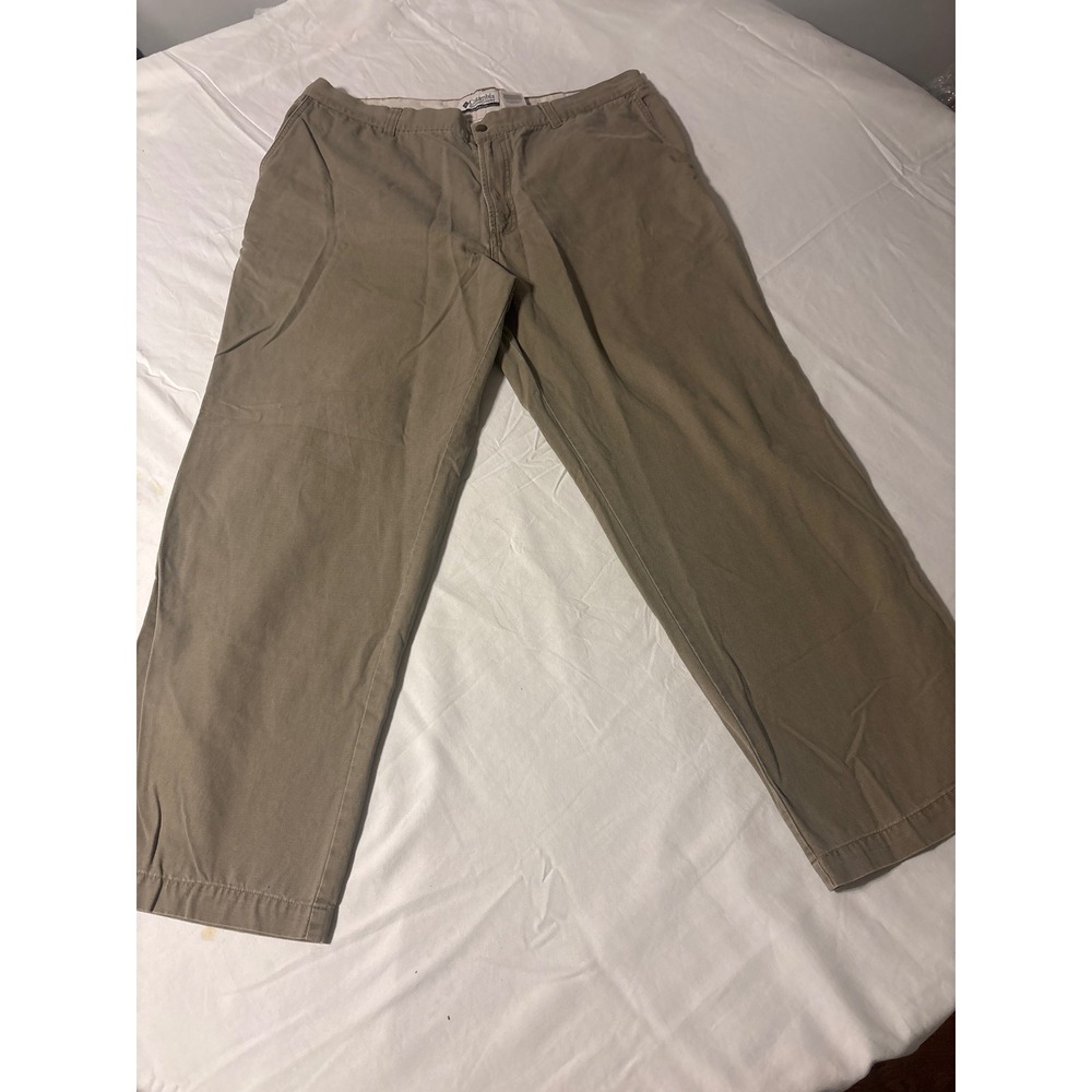 Columbia Canvas Utility Pants Mens 40x30 Khaki Tan Straight Leg Work